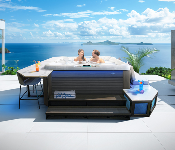 Calspas hot tub being used in a family setting - Newport Beach